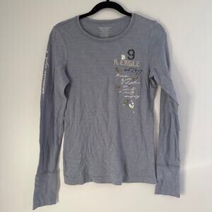 Vintage American Eagle Deadstock NWT Y2K Logo Long Sleeve 100% Cotton Sz Medium